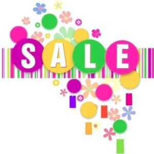 Colorful SALE Sign with Floral Design